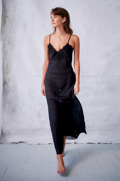 Serafina Cotton/Silk Long Gown